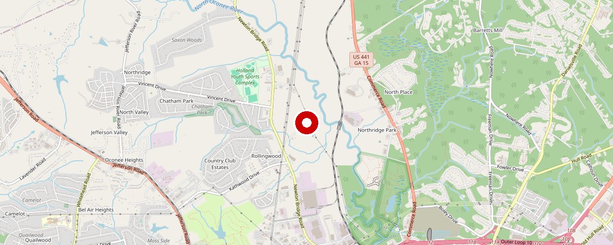 Map of the Lake Forest Drive, Athens, GA 30607 area