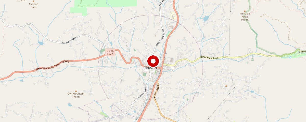 Map of the Clayton, GA 30525 area